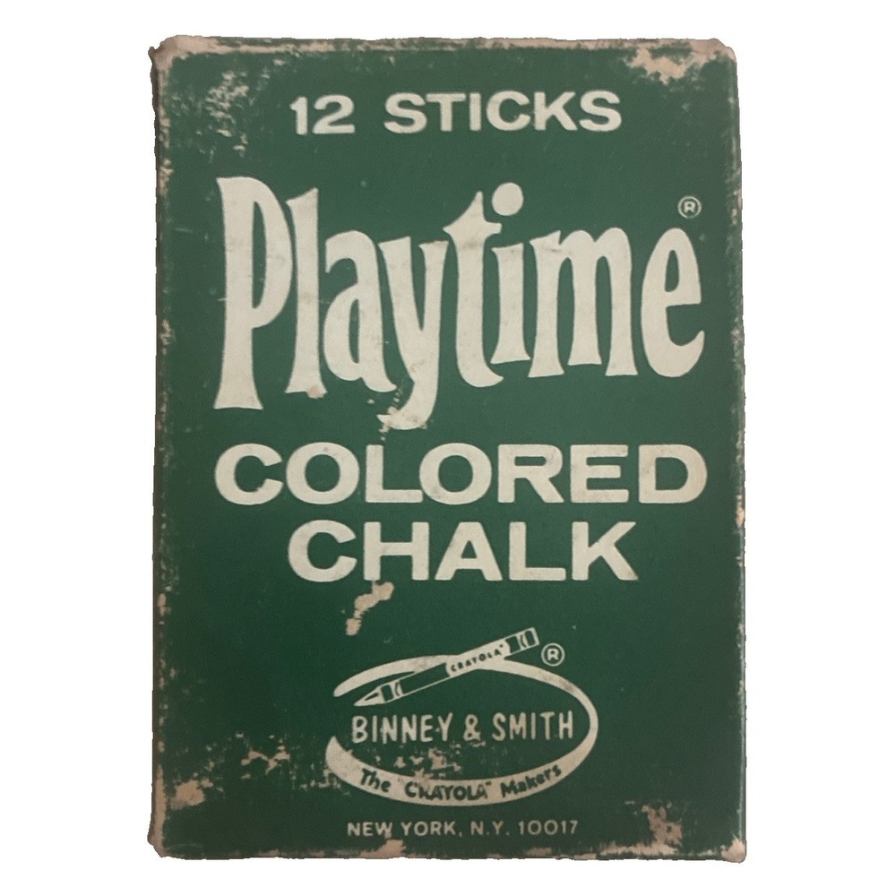 Vintage Playtime Colored Chalk Binney Smith 1950s 11pc *used, some broken